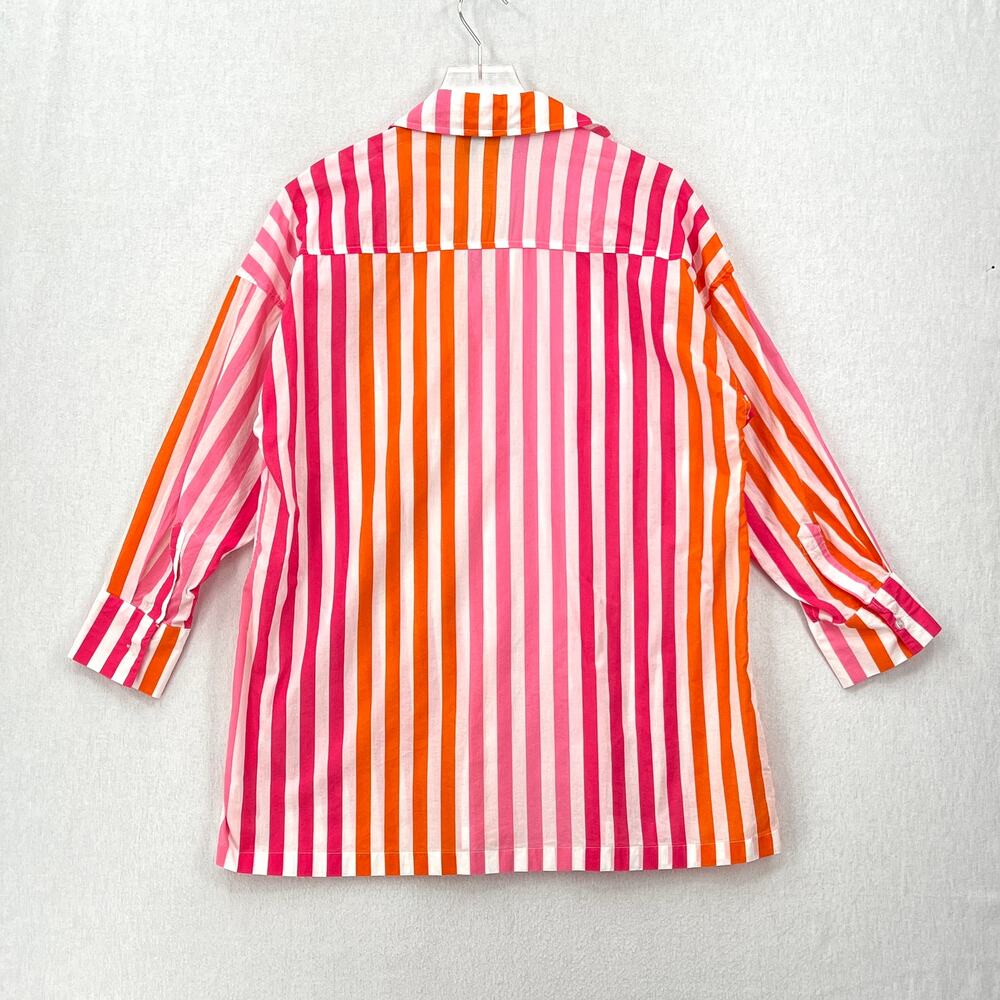 BEACH RIOT Alexa Sunset Stripes Button Down Shirt Womens Small Medium Pink White - Picture 4 of 13